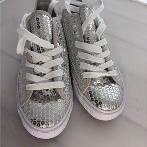 Balera Silver Sequin Womens Sneakers size 9 New